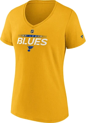 St Louis Blues Womens Yellow Authentic Pro Short Sleeve T-Shirt