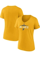 St Louis Blues Womens Yellow Authentic Pro Short Sleeve T-Shirt