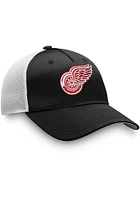 Detroit Red Wings Black Exclusive Structured Meshback Womens Adjustable Hat