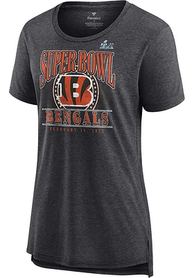 Cincinnati Bengals Womens Charcoal Retro Bound Short Sleeve T-Shirt