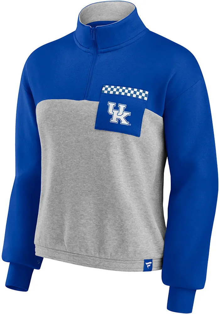 Kentucky Wildcats Womens Blue Iconic Qtr Zip