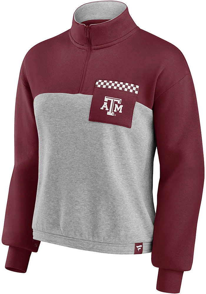 Texas A&M Aggies Womens Maroon Iconic Qtr Zip