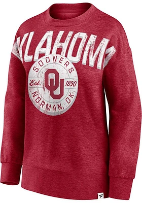 Oklahoma Sooners Womens Cardinal Oversized Crew Sweatshirt