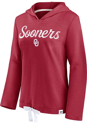 Oklahoma Sooners Womens Cardinal Cinch Waist Hooded Sweatshirt