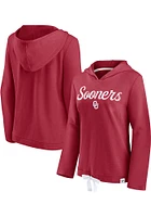 Oklahoma Sooners Womens Cardinal Cinch Waist Hooded Sweatshirt
