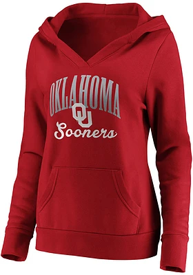 Oklahoma Sooners Womens Cardinal Victory Script Hooded Sweatshirt