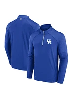 Kentucky Wildcats Mens Blue Defender Embossed Long Sleeve Qtr Zip Pullover