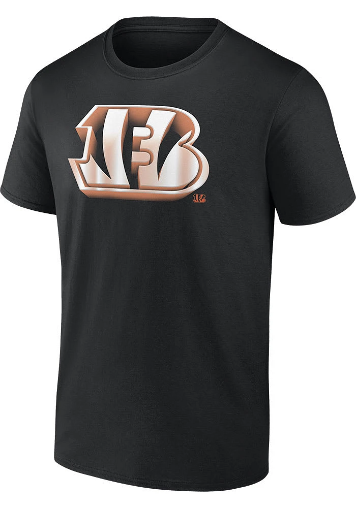 Cincinnati Bengals Black Fundamental Chrome Dimension Short Sleeve T Shirt