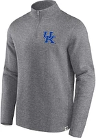 Kentucky Wildcats Mens Grey Heritage Fleece Vintage Long Sleeve 1/4 Zip Pullover