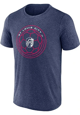 St Louis City SC Navy Blue BALL AND BANNER Short Sleeve T Shirt