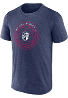 St Louis City SC Navy Blue BALL AND BANNER Short Sleeve T Shirt