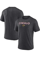Chicago Blackhawks Grey Fanwear Confidential Short Sleeve Fashion T Shirt