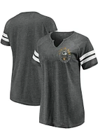 Green Bay Packers Womens Charcoal Raglan Short Sleeve T-Shirt