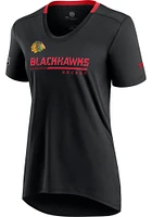 Chicago Blackhawks Womens Black Crew Short Sleeve T-Shirt