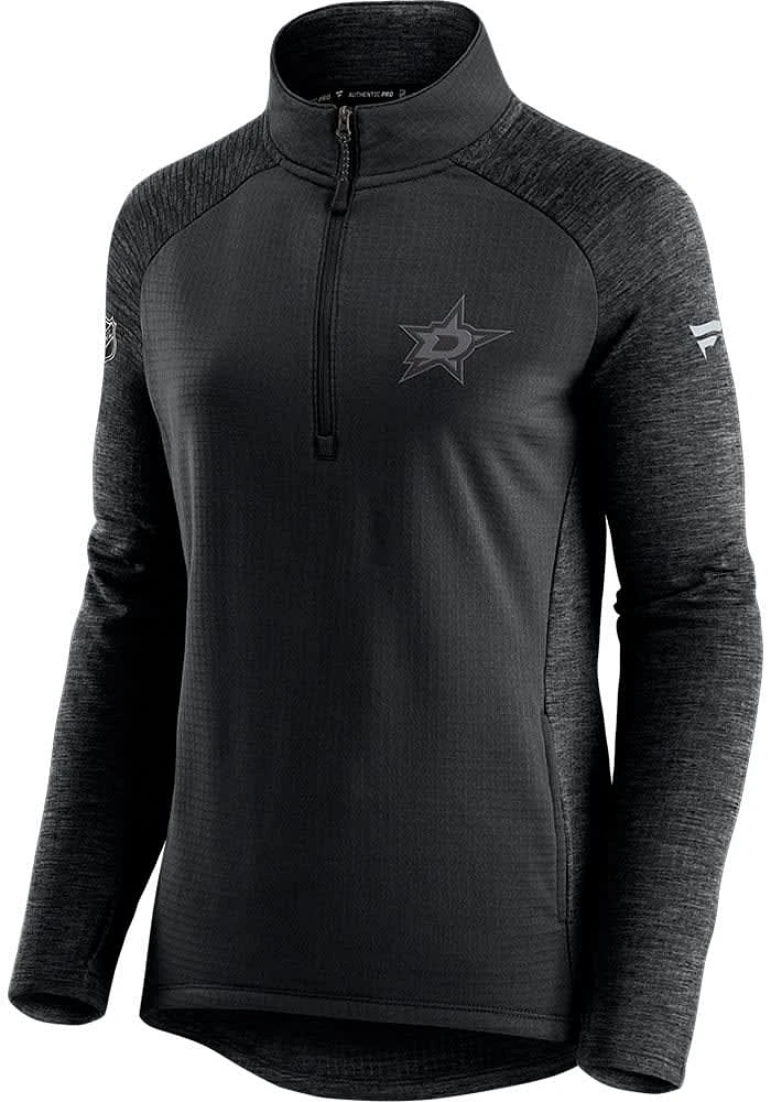 Dallas Stars Womens Black Mock Qtr Zip