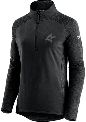 Dallas Stars Womens Black Mock Qtr Zip