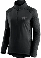 Dallas Stars Womens Black Mock Qtr Zip