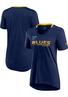 St Louis Blues Womens Navy Blue Crew Short Sleeve T-Shirt