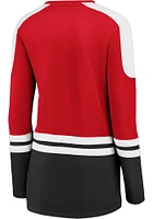 Chicago Blackhawks Womens Red Notch LS Tee