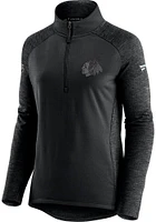 Chicago Blackhawks Womens Black Mock Qtr Zip