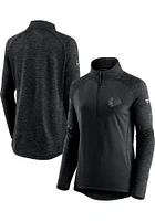 Chicago Blackhawks Womens Black Mock Qtr Zip