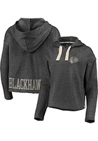 Chicago Blackhawks Womens Charcoal Pullover Hooded Sweatshirt