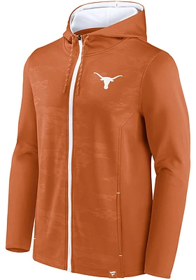Texas Longhorns Mens Burnt Orange Ball Carrier Camo Long Sleeve Zip