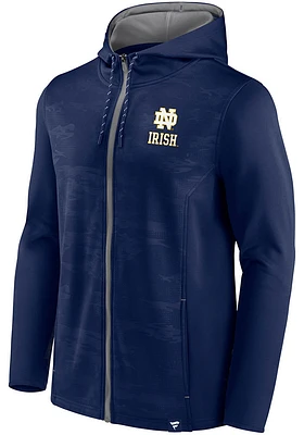 Notre Dame Fighting Irish Mens Navy Blue Ball Carrier Camo Long Sleeve Zip