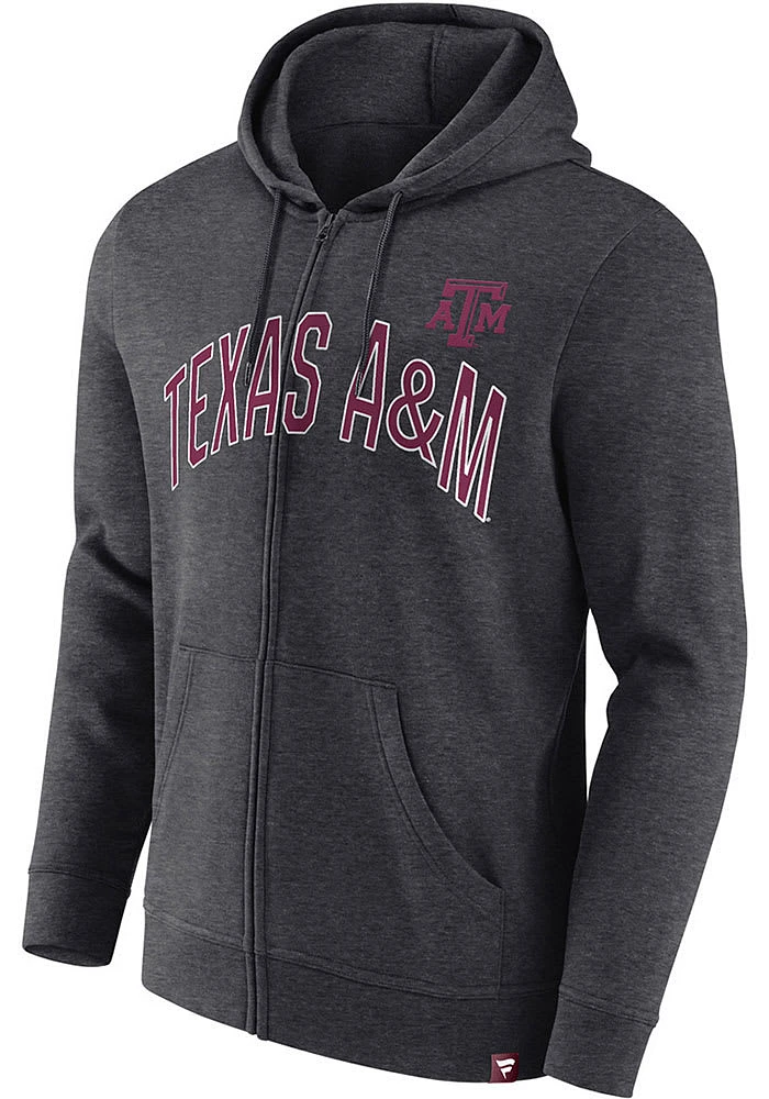 Texas A&M Aggies Mens Charcoal Zero Sum Long Sleeve Full Zip Jacket