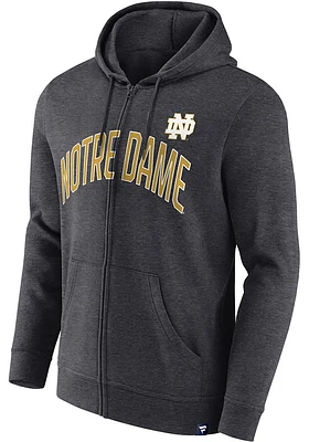 Notre Dame Fighting Irish Mens Charcoal Zero Sum Long Sleeve Full Zip Jacket