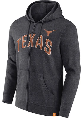 Texas Longhorns Mens Charcoal Zero Sum Long Sleeve Full Zip Jacket