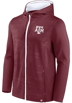 Texas A&M Aggies Mens Maroon Ball Carrier Camo Long Sleeve Zip