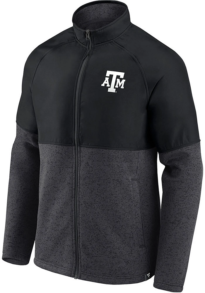 Texas A&M Aggies Mens Charcoal Durable Color Block Medium Weight Jacket