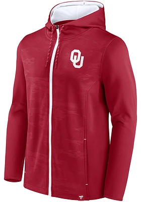 Oklahoma Sooners Mens Crimson Ball Carrier Camo Long Sleeve Zip