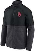 Oklahoma Sooners Mens Charcoal Durable Color Block Medium Weight Jacket