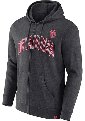 Oklahoma Sooners Mens Charcoal Zero Sum Long Sleeve Full Zip Jacket