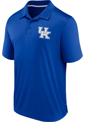 Kentucky Wildcats Mens Blue Poly Blocked Fanwear Short Sleeve Polo