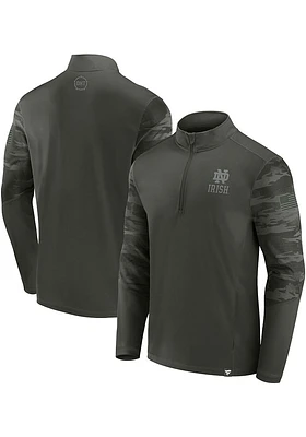 Notre Dame Fighting Irish Mens Olive Guardian OHT Camo Long Sleeve Qtr Zip Pullover