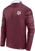 Texas A&M Aggies Mens Maroon Ringer LC Camo Long Sleeve Qtr Zip Pullover
