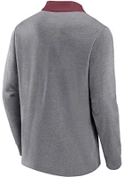 Texas A&M Aggies Mens Grey True Classics Cotton Fleece Long Sleeve Qtr Zip Pullover