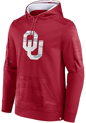 Oklahoma Sooners Mens Crimson On The Ball Camo Hood