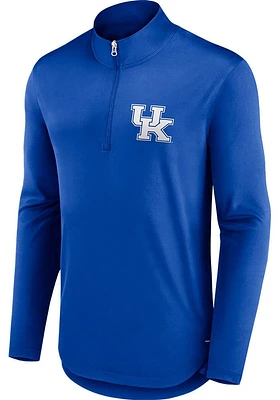 Kentucky Wildcats Mens Blue Poly Fanwear Long Sleeve Qtr Zip Pullover