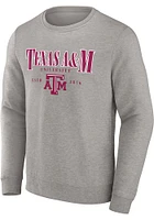 Texas A&M Aggies Mens Grey True Classics Act Fast Long Sleeve Crew Sweatshirt