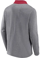 Oklahoma Sooners Mens Grey True Classics Cotton Fleece Long Sleeve Qtr Zip Pullover