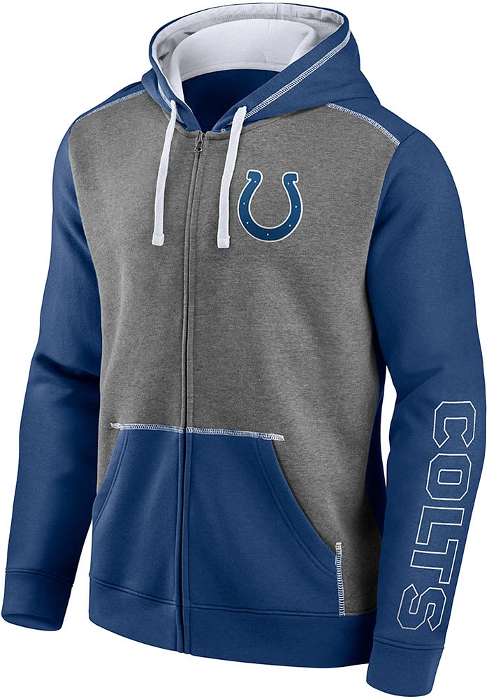 Indianapolis Colts Mens Blue Blocked Long Sleeve Zip