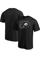 Philadelphia Flyers Black Slash and Dash Short Sleeve T Shirt