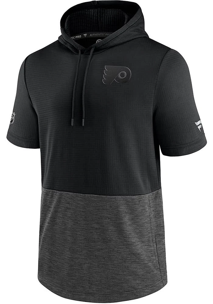 Philadelphia Flyers Black Travel and Training Short Sleeve Hoods
