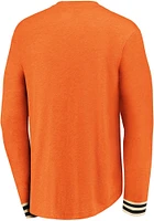Philadelphia Flyers Orange True Classics Heathered Henley Long Sleeve Fashion T Shirt