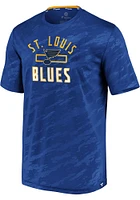 St Louis Blues Blue Embossed Defender Short Sleeve T Shirt