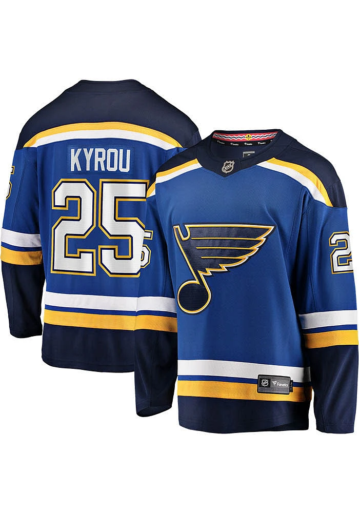 Jordan Kyrou St Louis Blues Mens Blue Home Hockey Jersey